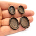 Earring Blank Base Settings Copper Resin Blank Cabochon Base inlay Mountings Antique Copper Plated Brass (25x18+18x13mm blank) 1 Set G14756