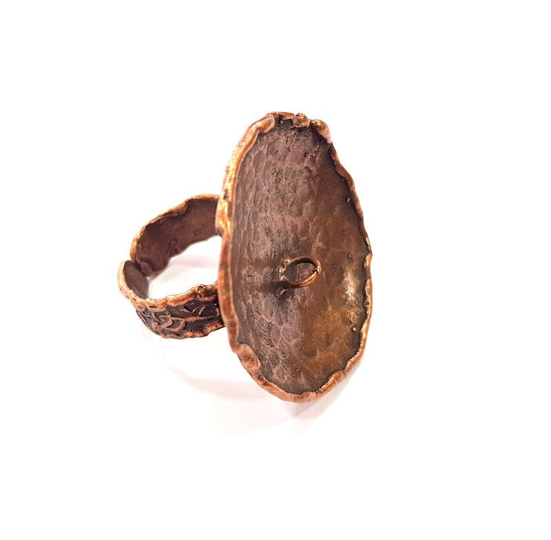 Copper Ring Settings Ring Blank Ring Mountings ( 28 mm blank) Antique Copper Plated Brass G14758
