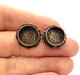 Earring Blank Base Settings Copper Resin Blank Cabochon Base inlay Blank Mountings Antique Copper Plated Brass (13mm blank) 1 Set  G14760