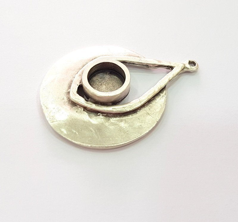 2 Silver Base Blank inlay Blank Earring Base Resin Blank Mosaic Mountings Antique Silver Plated Metal (10 mm blank )  G14603