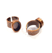 Copper Ring Blank Setting Cabochon Base inlay Ring Backs Mounting Adjustable Ring Base Bezel (14x10mm blank) Antique Copper Plated G15635