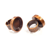 Copper Ring Blank Setting Cabochon Base inlay Ring Backs Mounting Adjustable Ring Base Bezel (20mm blank) Antique Copper Plated G15636