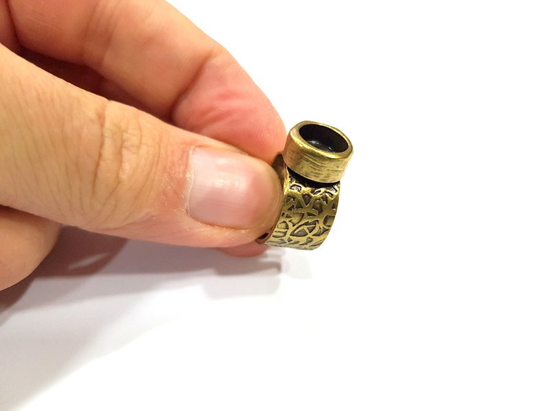 Antique Bronze Ring Blank Setting Cabochon Base inlay Ring Backs Mounting Adjustable Ring Bezel (8mm blank) Antique Bronze Plated G15637