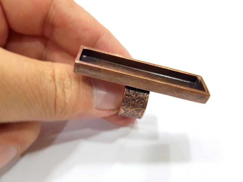 Copper Ring Blank Setting Cabochon Base inlay Ring Backs Mounting Adjustable Ring Base Bezel (50x10mm blank) Antique Copper Plated G15642