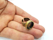Antique Bronze Ring Blank Setting Cabochon Base inlay Ring Backs Mounting Adjustable Ring Bezel (16mm blank) Antique Bronze Plated G15643