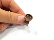 Copper Ring Blank Setting Cabochon Base inlay Ring Backs Mounting Adjustable Ring Base Bezel (12mm blank) Antique Copper Plated G15645