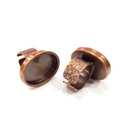 Copper Ring Blank Setting Cabochon Base inlay Ring Backs Mounting Adjustable Ring Base Bezel (25x18mm blank) Antique Copper Plated G15646