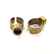 Antique Bronze Ring Blank Setting Cabochon Base inlay Ring Backs Mounting Adjustable Ring Bezel (10x8mm blank) Antique Bronze Plated G15662
