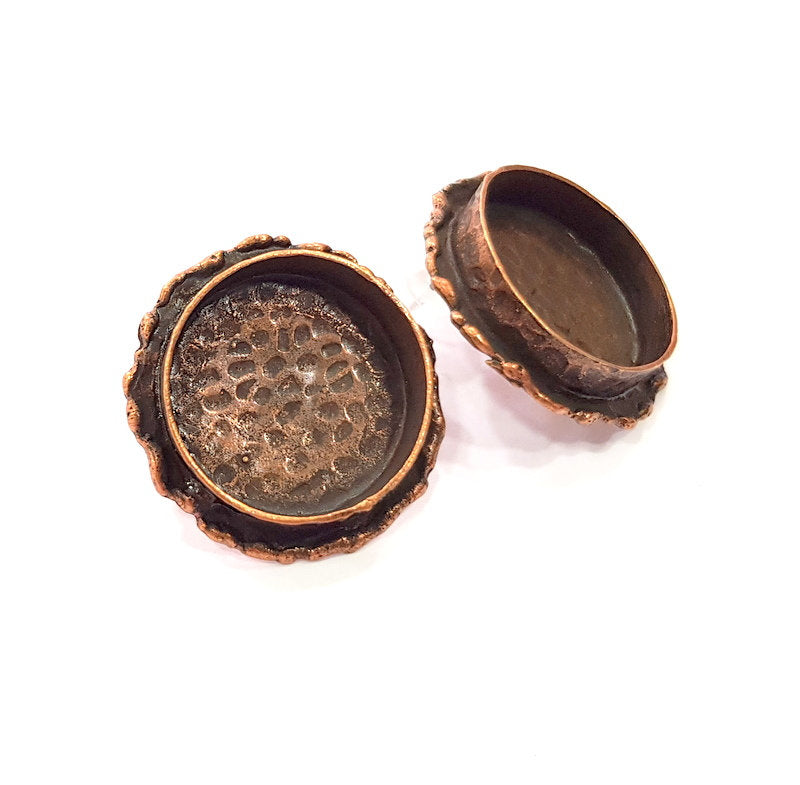 Earring Blank Base Settings Copper Resin Blank Cabochon Base inlay Blank Mountings Antique Copper Plated Brass (20mm blank) 1 Set  G14767
