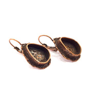 Earring Blank Base Settings Copper Resin Blank Cabochon Base inlay Blank Mountings Antique Copper Plated Brass (14x10mm blank) 1 Set  G14772