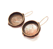 Earring Blank Base Settings Copper Resin Blank Cabochon Base inlay Blank Mountings Antique Copper Plated Brass (24mm blank) 1 Set  G14774