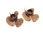 Earring Blank Base Settings Copper Resin Blank Cabochon Base inlay Blank Mountings Antique Copper Plated Brass (10mm blank) 1 Set  G14776