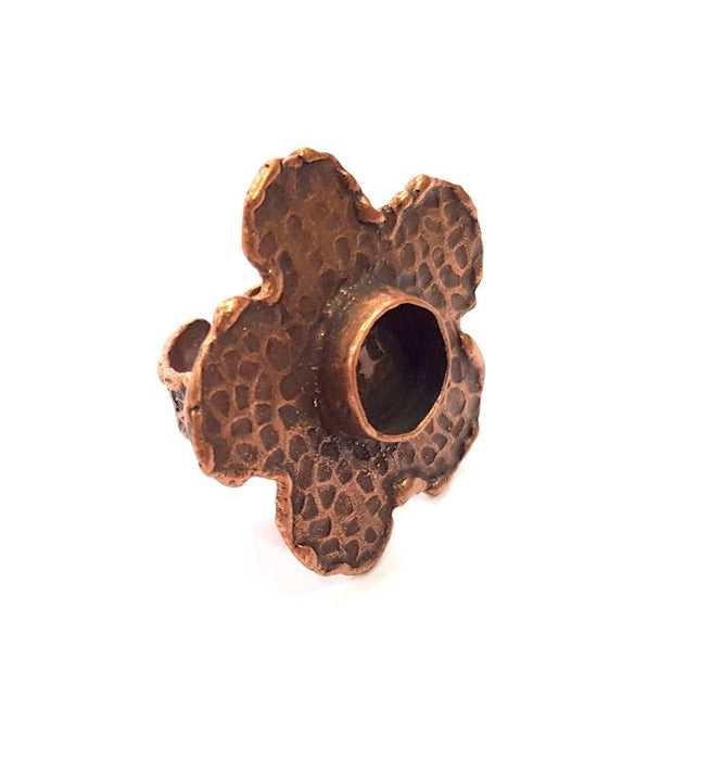 Copper Ring Settings inlay Ring Blank Mosaic Ring Bezel Base Cabochon Mountings ( 10 mm blank) Antique Copper Plated Brass G14779