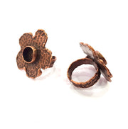 Copper Ring Settings inlay Ring Blank Mosaic Ring Bezel Base Cabochon Mountings ( 10 mm blank) Antique Copper Plated Brass G14779