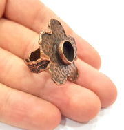 Copper Ring Settings inlay Ring Blank Mosaic Ring Bezel Base Cabochon Mountings ( 10 mm blank) Antique Copper Plated Brass G14779