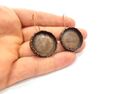 Earring Blank Base Settings Copper Resin Blank Cabochon Base inlay Blank Mountings Antique Copper Plated Brass (24mm blank) 1 Set  G14781