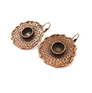 Earring Blank Base Settings Copper Resin Blank Cabochon Base inlay Blank Mountings Antique Copper Plated Brass (10mm blank) 1 Set  G14782
