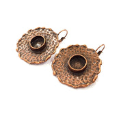 Earring Blank Base Settings Copper Resin Blank Cabochon Base inlay Blank Mountings Antique Copper Plated Brass (10mm blank) 1 Set  G14782