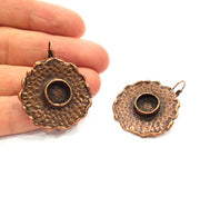 Earring Blank Base Settings Copper Resin Blank Cabochon Base inlay Blank Mountings Antique Copper Plated Brass (10mm blank) 1 Set  G14782