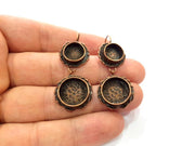 Earring Blank Base Settings Copper Resin Blank Cabochon Base inlay Mountings Antique Copper Plated Brass (10mm+14mm blank) 1 Set G14786