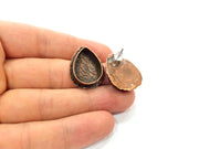 Earring Blank Base Settings Copper Resin Blank Cabochon Base inlay Blank Mountings Antique Copper Plated Brass (20x15mm blank) 1 Set  G14787
