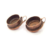 Earring Blank Base Settings Copper Resin Blank Cabochon Base inlay Blank Mountings Antique Copper Plated Brass (20mm blank) 1 Set  G14791