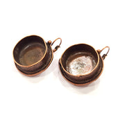Earring Blank Base Settings Copper Resin Blank Cabochon Base inlay Blank Mountings Antique Copper Plated Brass (20mm blank) 1 Set  G14791
