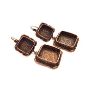 Earring Blank Base Settings Copper Resin Blank Cabochon Base inlay Mountings Antique Copper Plated Brass (10mm+14mm blank) 1 Set G14793