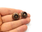 Earring Blank Base Settings Copper Resin Blank Cabochon Base inlay Blank Mountings Antique Copper Plated Brass (10mm blank) 1 Set  G14798