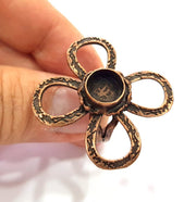 Copper Ring Settings inlay Ring Blank Mosaic Ring Bezel Base Cabochon Mountings ( 10 mm blank) Antique Copper Plated Brass G14808