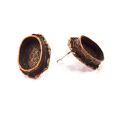 Earring Blank Base Settings Copper Resin Blank Cabochon Base inlay Blank Mountings Antique Copper Plated Brass (14x10mm blank) 1 Set  G14811