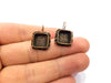 Earring Blank Base Settings Copper Resin Blank Cabochon Base inlay Blank Mountings Antique Copper Plated Brass (10mm blank) 1 Set  G14812