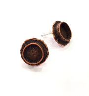 Earring Blank Base Settings Copper Resin Blank Cabochon Base inlay Blank Mountings Antique Copper Plated Brass (10mm blank) 1 Set  G14818