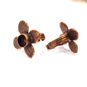 Copper Ring Settings inlay Ring Blank Mosaic Ring Bezel Base Cabochon Mountings ( 10 mm blank) Antique Copper Plated Brass G14824