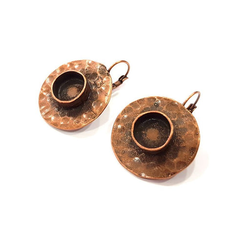 Earring Blank Base Settings Copper Resin Blank Cabochon Base inlay Blank Mountings Antique Copper Plated Brass (10mm blank) 1 Set  G14828