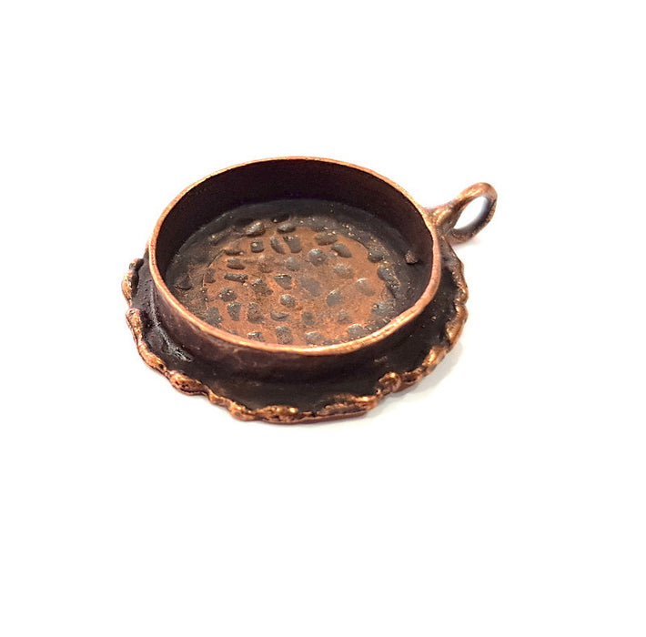 Antique Copper Pendant Blank Mosaic Base Blank inlay Necklace Blank Resin Blank Mountings Copper Plated Brass ( 20 mm blank) G14830
