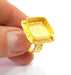 Gold Ring Settings Blank inlay Ring Mosaic Ring Bezel Base Cabochon Mountings Adjustable (15mm blank ) Gold Plated Brass G14835