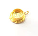 Gold Pendant Blank Mosaic Base inlay Blank Necklace Blank Resin Blank Mountings Gold Plated Brass ( 10mm blank ) G14850
