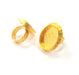 Gold Ring Settings Blank inlay Ring Mosaic Ring Bezel Base Cabochon Mountings Adjustable (25x18mm blank ) Gold Plated Brass G14858
