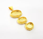 Gold Pendant Blank Mosaic Base inlay Blank Necklace Blank Resin Blank Mountings Gold Plated Brass ( 25x18mm+18x13mm+14x10mm blank ) G14869