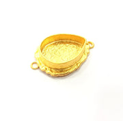 Gold Pendant Blank Connector Mosaic Base inlay Blank Necklace Blank Resin Blank Mountings Gold Plated Brass ( 20x14mm blank ) G14878