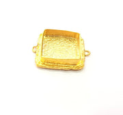 Gold Pendant Blank Connector Mosaic Base inlay Blank Necklace Blank Resin Blank Mountings Gold Plated Brass ( 18mm blank ) G14880