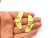 Earring Blank Base Settings Gold Resin Blank Cabochon Bases inlay Blank Mountings Gold Plated Brass (14mm blank) 1 Set  G14891