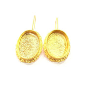 Earring Blank Base Settings Gold Resin Blank Cabochon Bases inlay Blank Mountings Gold Plated Brass (25x18mm blank) 1 Set  G14895