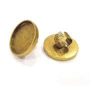 Antique Bronze Ring Blank Setting Cabochon Base inlay Ring Backs Mounting Adjustable Ring Bezel (40mm blank) Antique Bronze Plated G15671