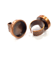Copper Ring Blank Setting Cabochon Base inlay Ring Backs Mounting Adjustable Ring Base Bezel (18mm blank) Antique Copper Plated G15676