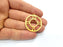 2 Clock Charm Gold Charms Gold Plated Metal (31mm)  G15680