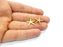 6 Starfish Charm Gold Plated Charms Gold Plated Metal (20x17mm)  G15681