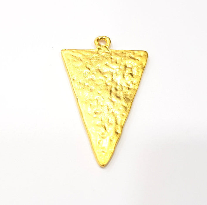 2 Triangle Charm Gold Plated Charms Gold Plated Metal (44x26mm)  G15684