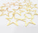 10 Gold Star Charms Gold Plated Brass (23 mm)  G15689
